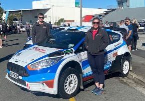 2020 Canterbury Rally winners Robbie and Amy Stokes with their Ford Fiesta AP4.